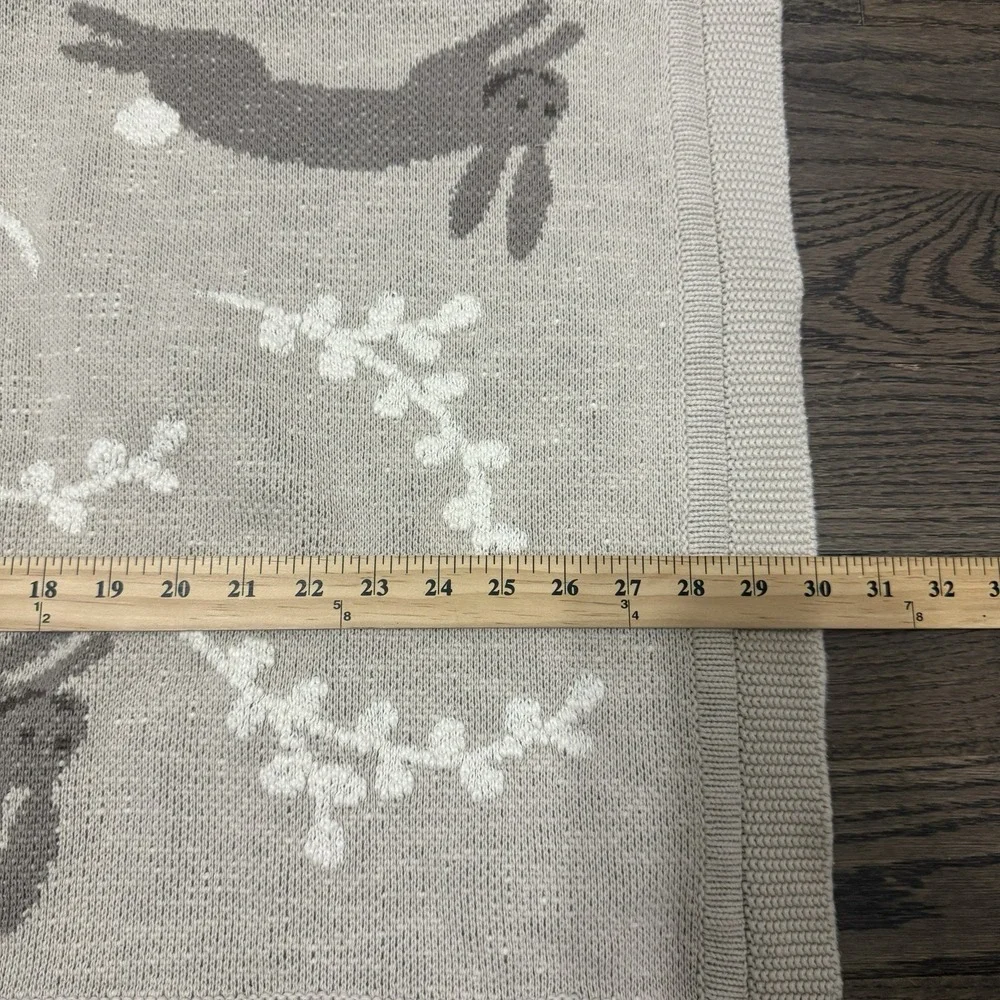 100%‎ Cotton Bunny Rabbit Baby Blanket Gray Ceam 32